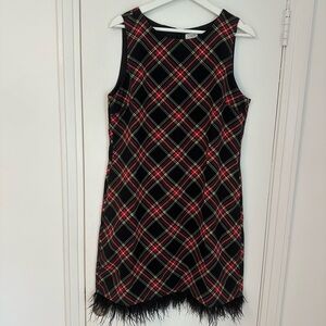 NWT J.Crew Holiday Black and Red Plaid Dress - Size 12